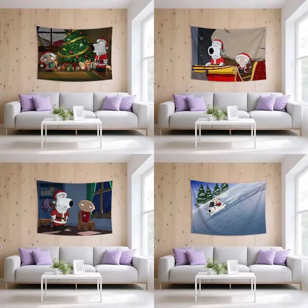 Christmas With F-Family G-GuyS Tapestry Wall Hanging Tapestry Art Deco Blanket Curtain Hanging At Home Bedroom Living Room DecorM251125