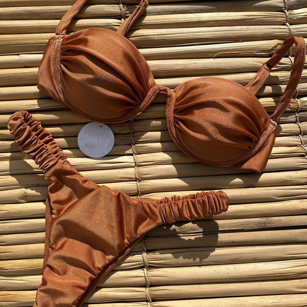 2025 Designer Steel Top Bikini Sexy Split Women's Swimsuit Converge Chest Luxury Retro Nylon Cloth Beach Wear Party Bikini