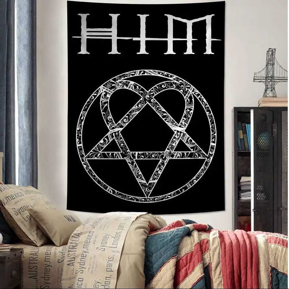 Rock H-HIM Band Chart Tapestry Bohemian Wall Tapestries Mandala Wall Art DecorM251125