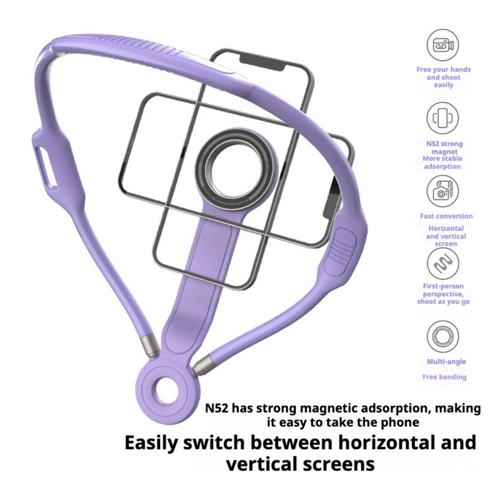 New product neck phone magnetic bracket, outdoor live streaming selfie phone bracket