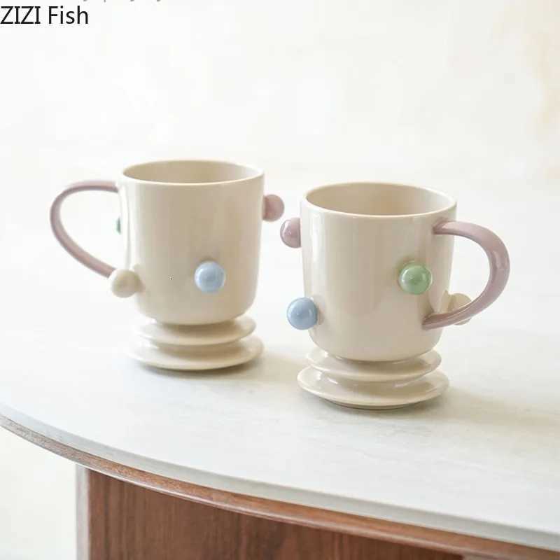 310ML Ceramic Coffee Mug Large Capacity Office Coffee Cup Water Cup Creative Irregular Milk Cereal Cup Birthday Gift Y251125