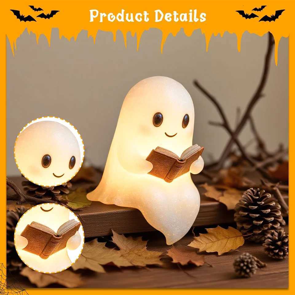 Ghost Night Light Halloween Led Bedroom Lamps Bedside 3d Cartoon Table Battery Powered Desk Living Room For Kids Decorative CuteM251125