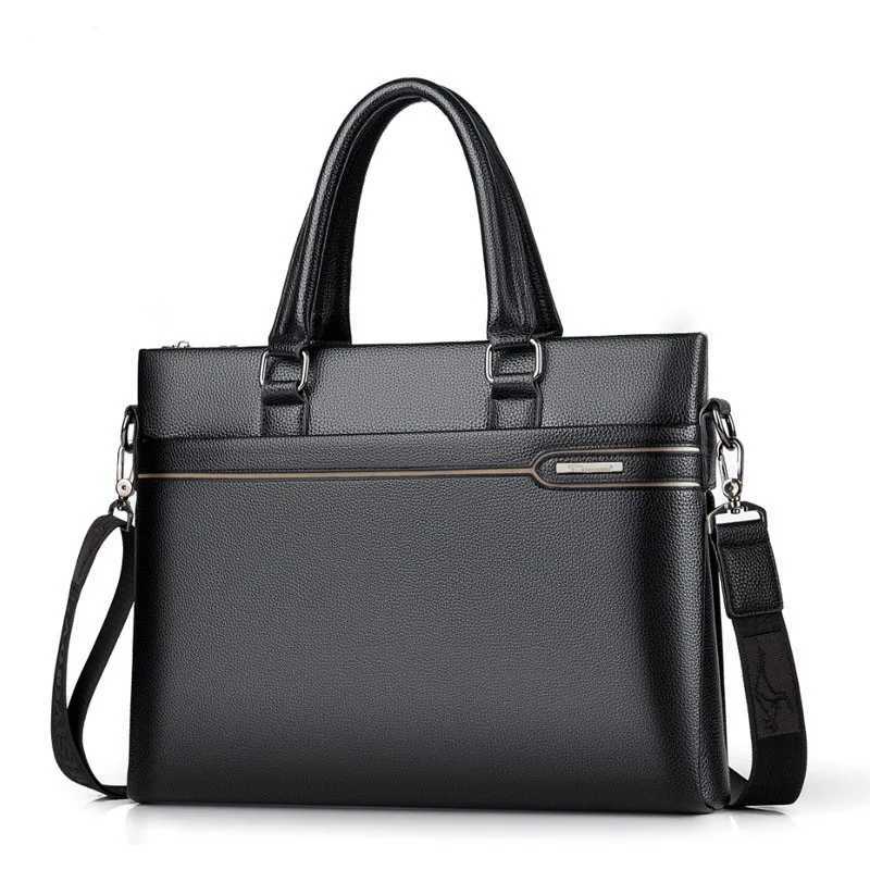 2025 New Luxury PU Leather Business Mens Briefcase Male Briefcase Shoulder Bag Men Messenger Bag Solid Tote Computer BagT251125