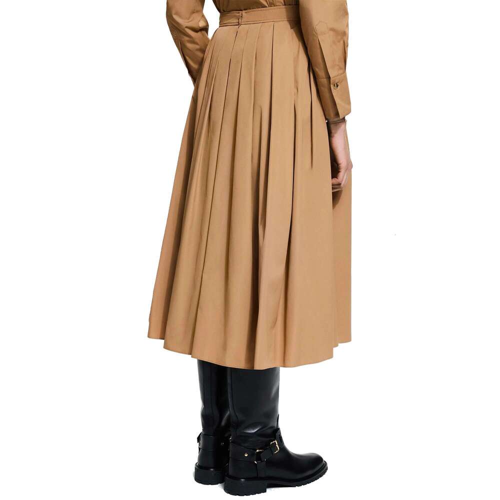 CHCH Women High Waist Pleated Fashion Solid Elegant Skirt Vintage Female Chic Lady Office Casual A Line Skirts
