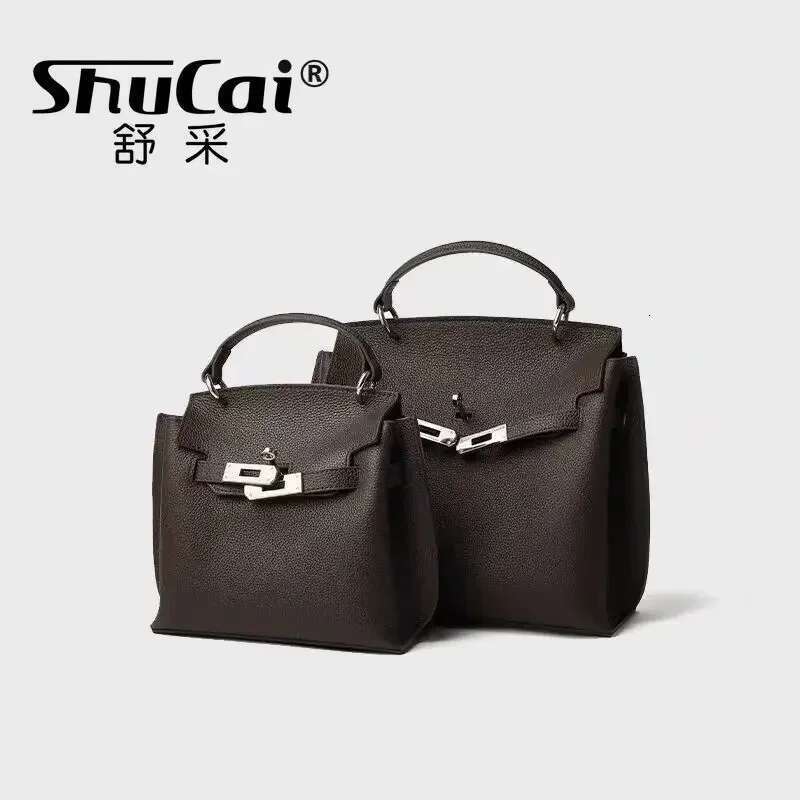 Genuine Leather Fashion Women Shouler Cross Small Black Bags Designer Ladies Large Handbag for Woman 2025 New