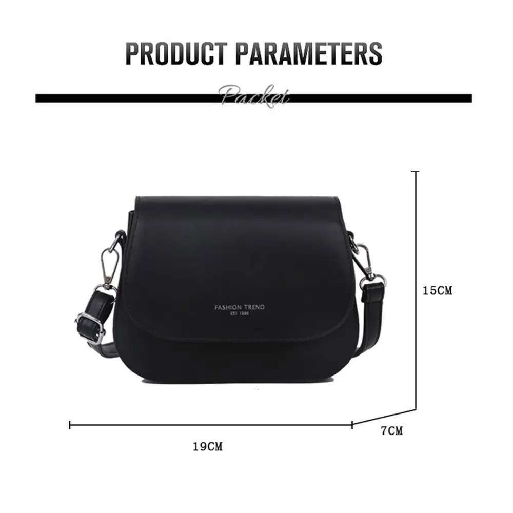 Trendy Saddle Shoulder Women PU Leather Crossbody Simple Solid Color Flap Messenger Bag Fashion Handbags Pouch
