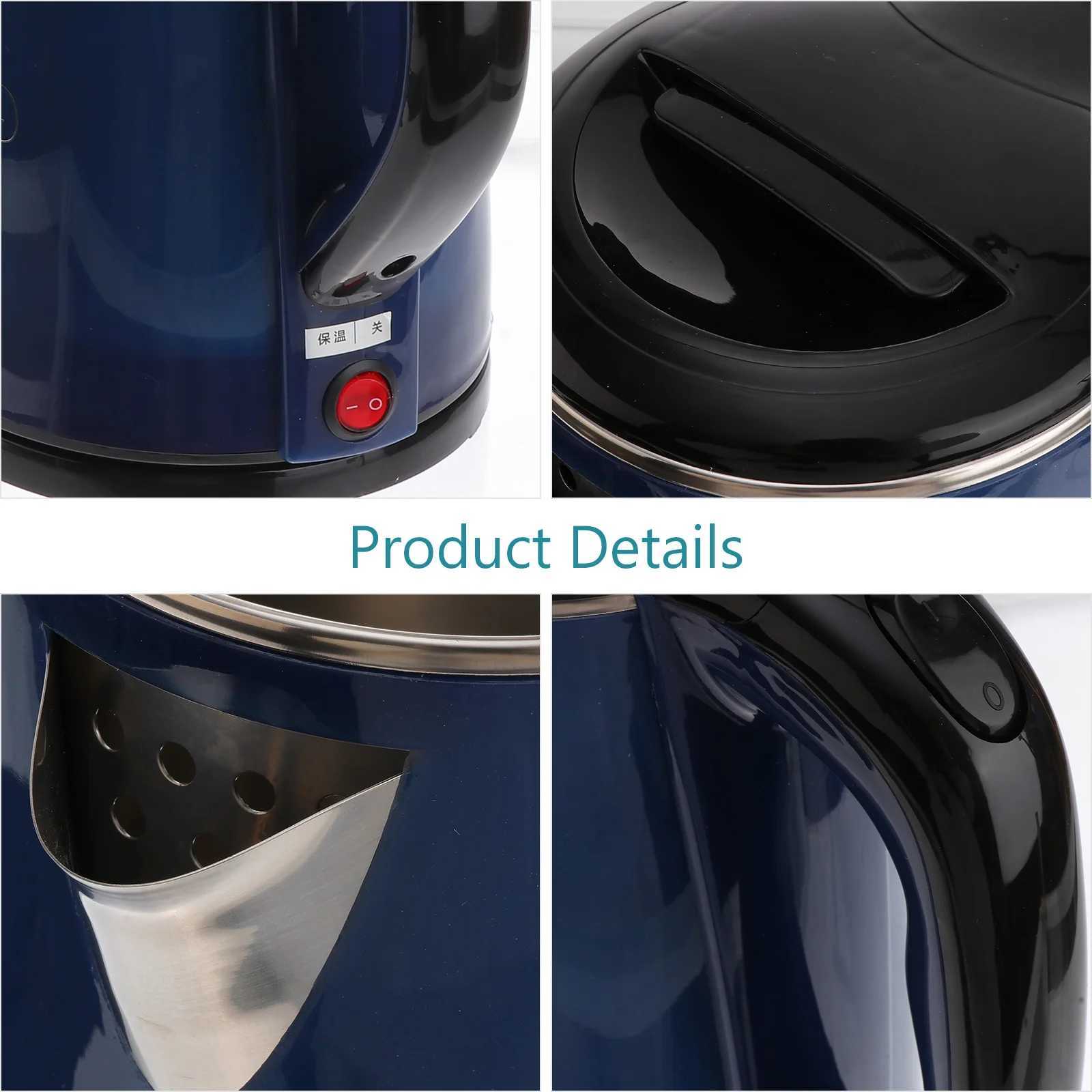 Stainless Steel Electric Kettle Double Wall Tea Kettle 23L Fast and Quite Boiling Auto Shut-off Protection Black C251125