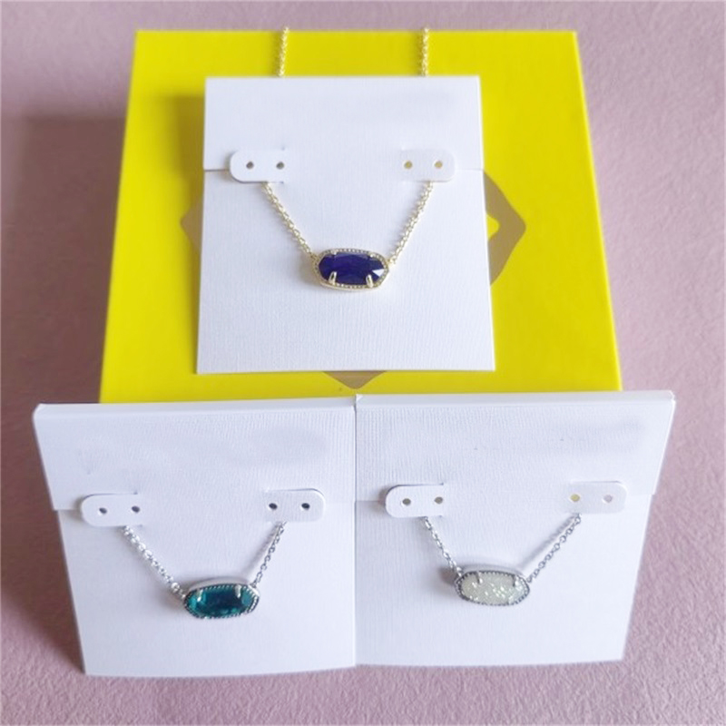 Crystal plated gold necklaces designer oval necklace kendrascort chain luxury necklace charm designer jewelry pendant necklaces fashion accessories ho221 b