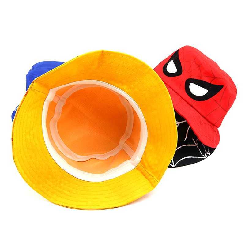 Disney cartoon Spider Man boy and girl bucket hat autumn baby fisherman hat red blue children Panama children cotton sun hat 3-8YXJ250425