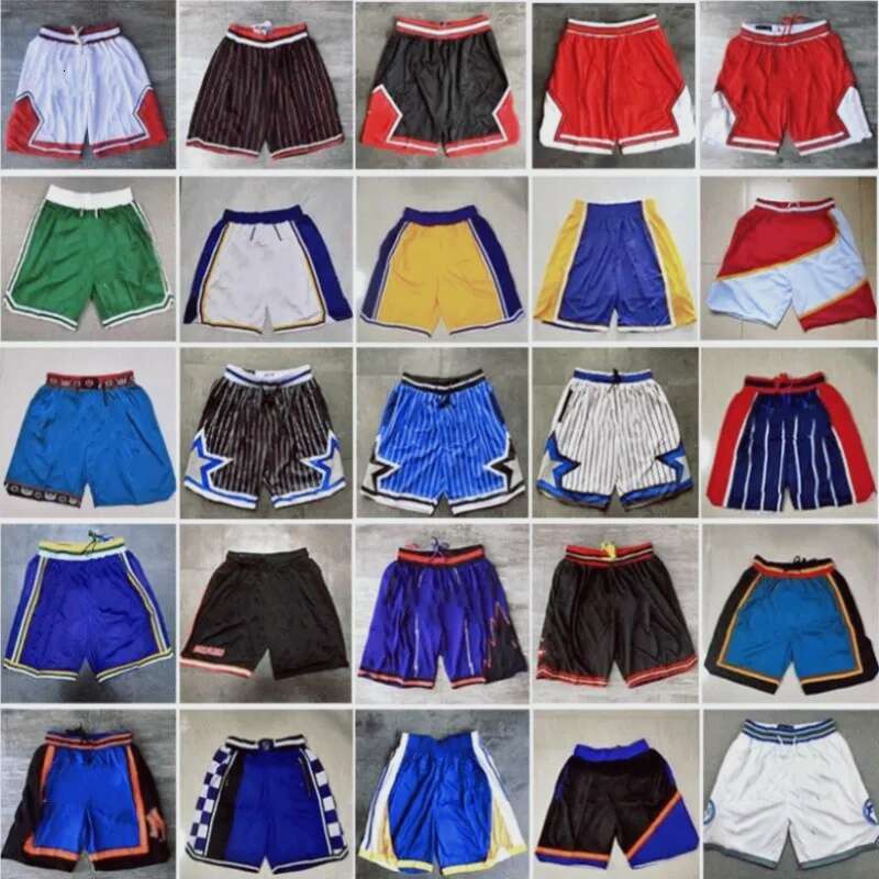 ed Retro Basketball Shorts Classic With Pockets Zipper Gym Training Beach Pants Sports Hip Pop Pant Breathable mesh shorts embroidery Men