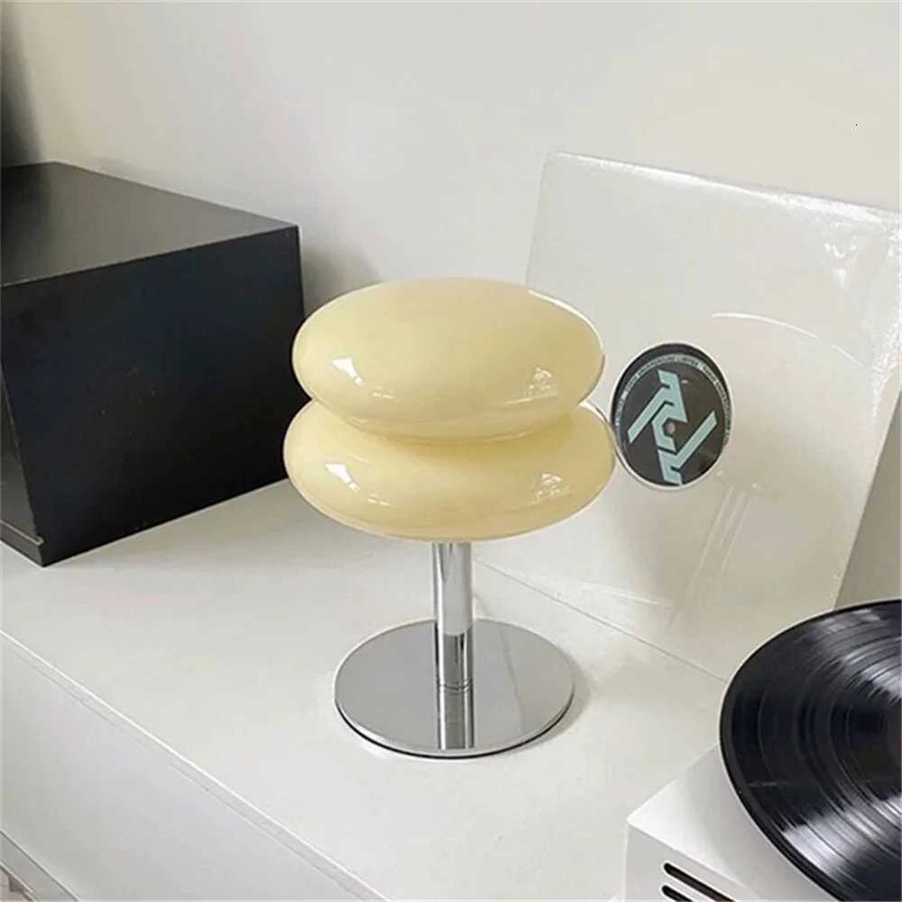 Nordic Bauhaus Macaron Glass LED Desk Lamp DimmingAtmosphere Lamps Eye Protection Night Lighting Girl Bedroom Bedside DecorM251125