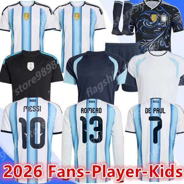 3XL 4XL 2026 World Cup Special Edition Argentinas jersey Long sleeves kit soccer Jerseys GARNACHO DE PAUL Football Shirts Men DI Maria Kids Goalkeeper training sets