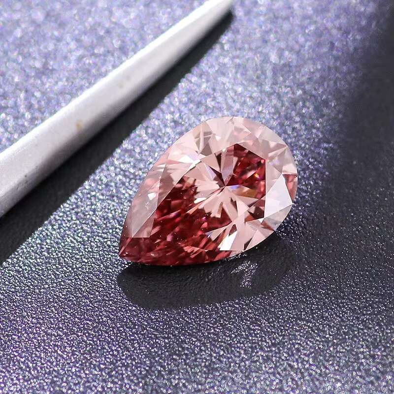 Real Lab Grown Diamond Loose Pink Diamonds VVS-SI 1-4 CT Pear Cut in Stock From China for Jewelry Making