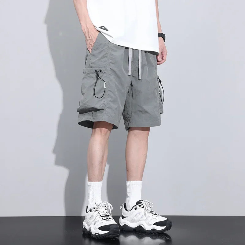 4color summer mens thin cargo shorts with pockets fashionable Korean streetwear hiphop highquality clothing 250420