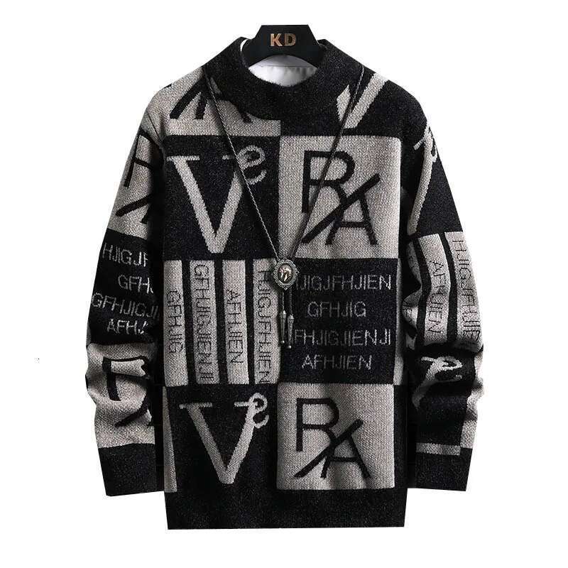 Knitted Stripe Pullovers Printing Round Neck Sweater Autumn/Winter Designer Quality Casual Men Clothing Jumper
