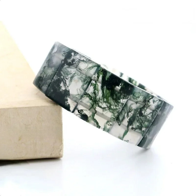 Chalcedony Hand Chain Jade Bracelet Natural Ice Water-permeable Grass Agate Hand Row 250424