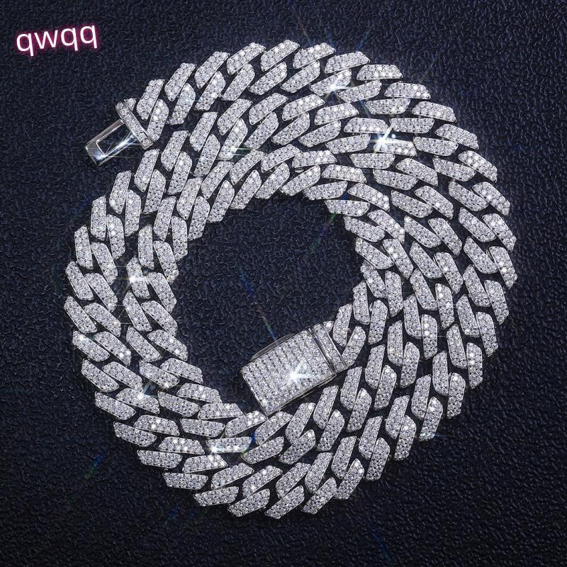 Fine Jewelry Necklaces 925 Silver Mossanite Diamond 10mm Cuban Link Chain Necklaces for Women Cuban Bracelet Diamond Cuban