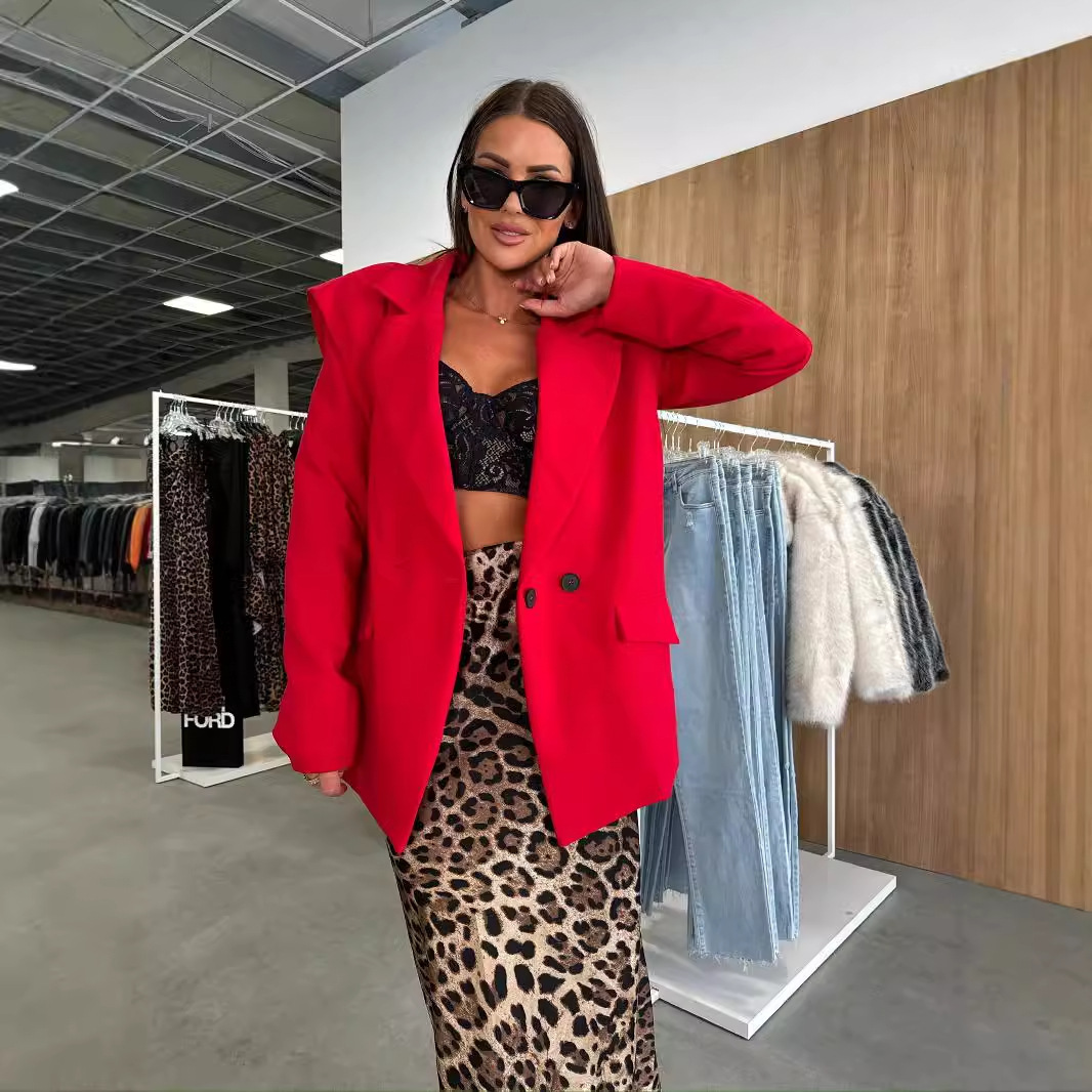 2024 autumn and winter solid color fashionable versatile casual design sense small suit jacket for women
