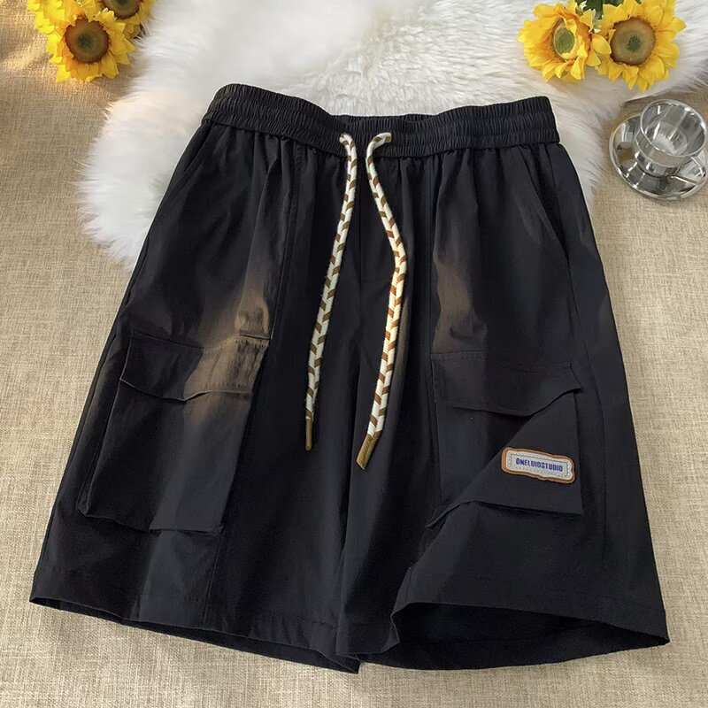Summer workwear men's trendy Instagram loose casual trend outerwear shorts, versatile Korean version capris