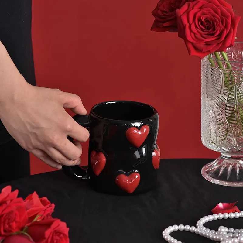 Fashion Black Heart Ceramics Mugs Coffee Mug Milk Tea Office Cups Drinkware The Best Birthday Gift Y251125