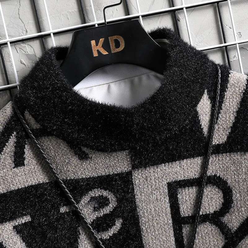 Knitted Stripe Pullovers Printing Round Neck Sweater Autumn/Winter Designer Quality Casual Men Clothing Jumper