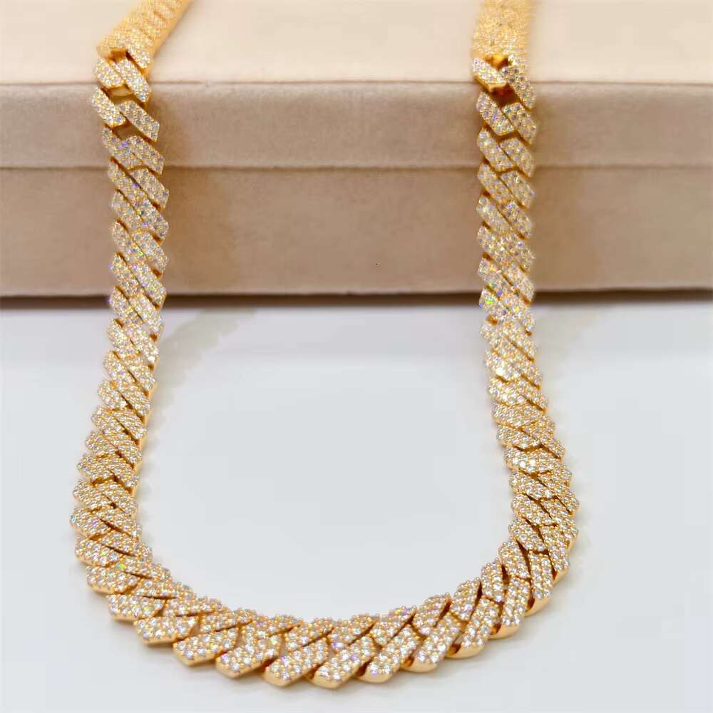 2022 New Design Hip Hop Jewelry Custom 925 Sterling Silver 10mm Bracelet Necklace Mens Iced Out Cuban Link Chain