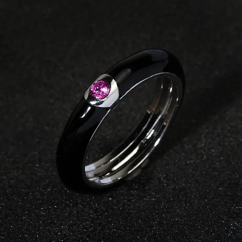 High Quality Fashion 925 Silver Bee Enamel Drops Glue Ring European And American Rattan Insect Butterfly Multi-Colored Ring Ever 250425