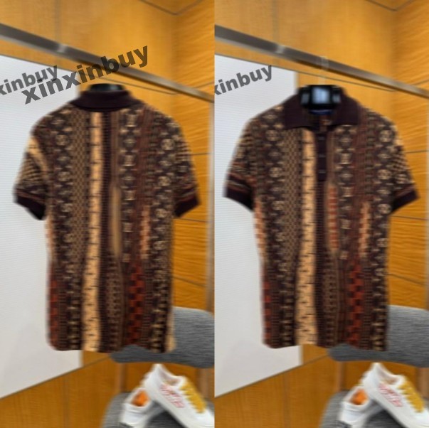 xinxinbuy Men designer Tee t shirt 2026 flower checkerboard letters jacquard long sleeve women white black green blue red XS-2XL