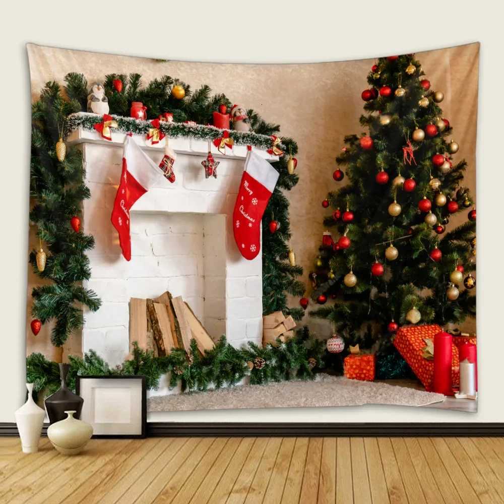 Christmas Tapestry Festive Decor Home Living Room Bedroom Background Garden Posters for Outside Large Wall Hanging Beach TowelM251125