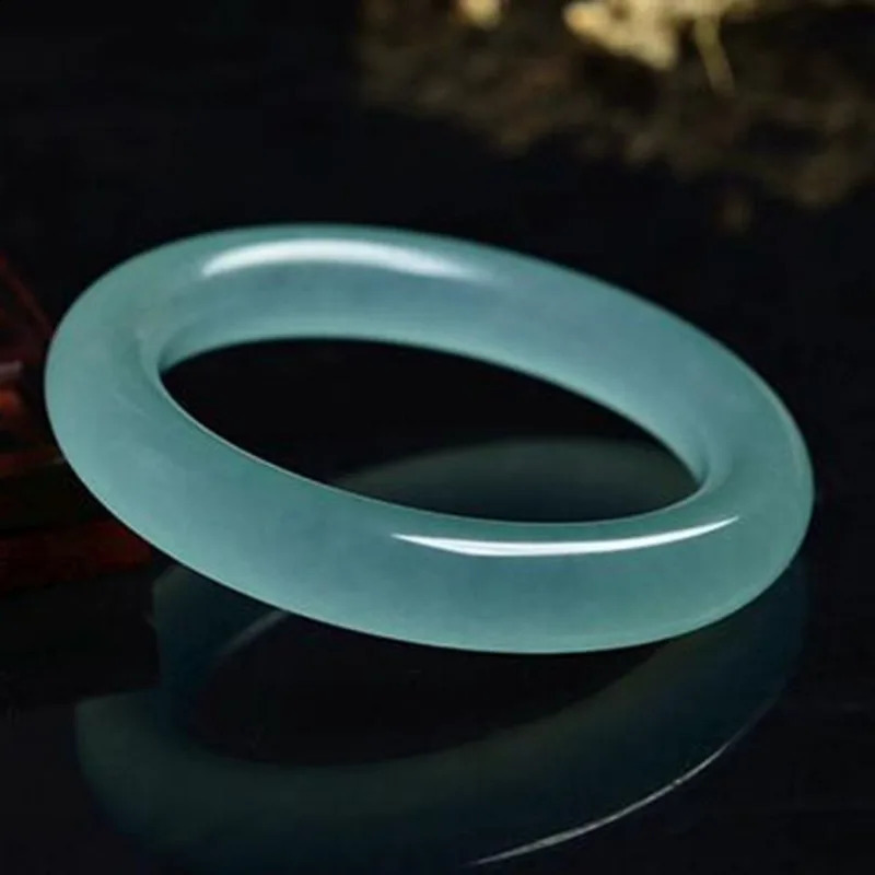 Ice Light Green Round Bar Jadeite Bracelet Womens Quartz Rock Jade Bracelet 250424