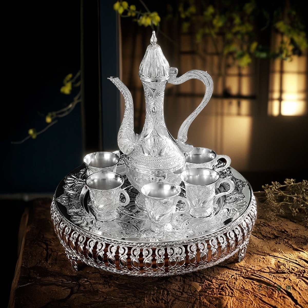 Peacock Silver-Plated Wine Pot Wine Set Grand Bazaar Film and Television Stage Shooting Props Dubai Same Style 251125
