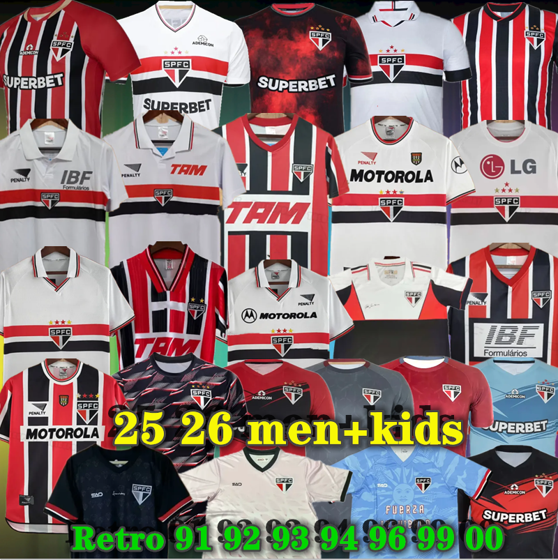 24 25 26 Sao Paulo mens Soccer Jerseys GALOPPO JAMES Retro 1991 1992 1993 1994 1996 1999 2000 LUCAS PABLO MAIA LUCIANO CALLERI 2025 2026 menS kids kits football shirtS