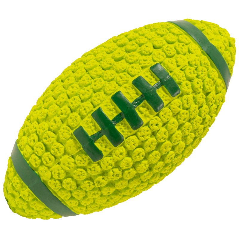 Dog Chew Toy Latex toy football Rugby for Outdoor Feeding & Teeth Grinding makes a loud dog sound noise maker large dog toy.