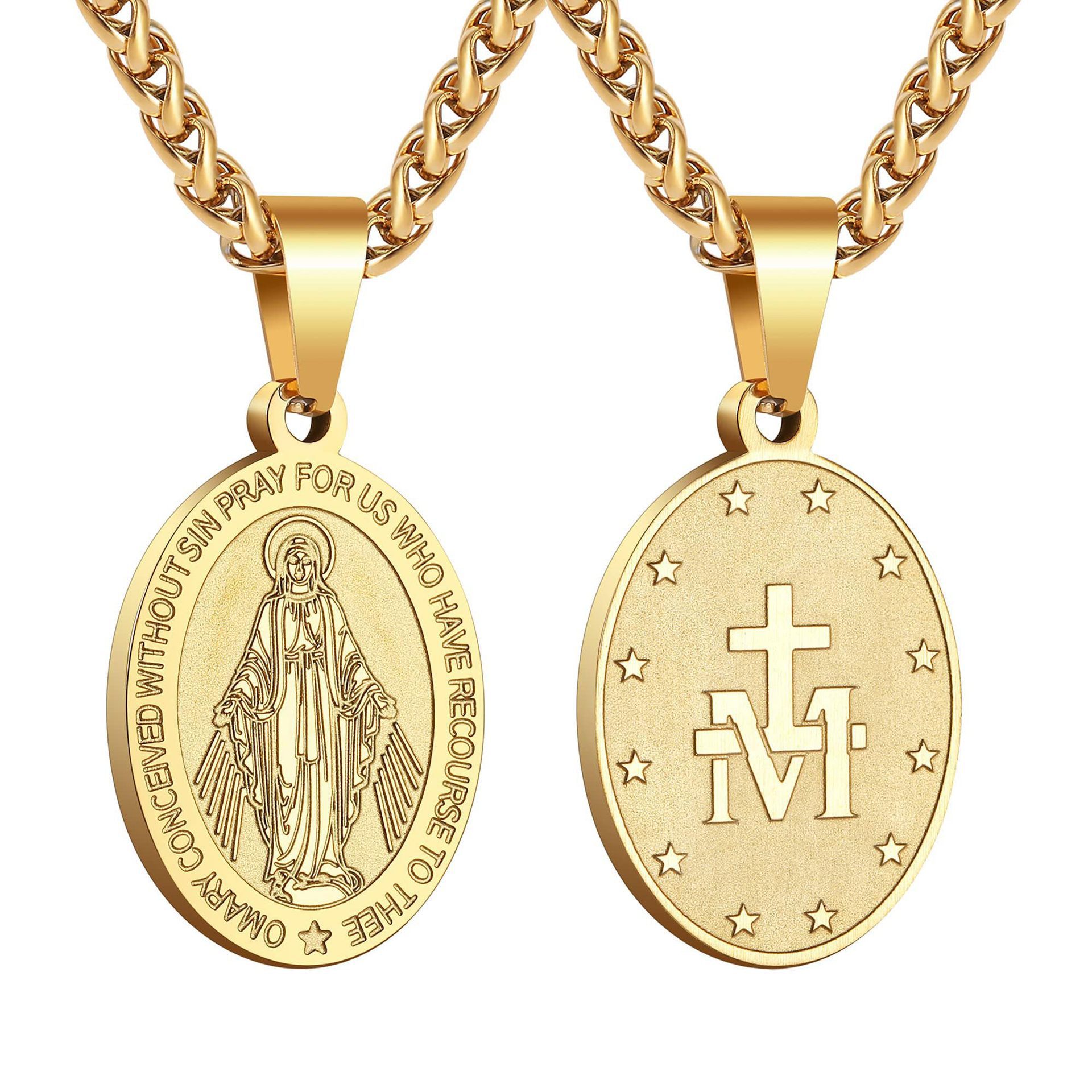 Double-sided Portrait Medal Cross Stainless Steel Pendant Necklace for Men and Women Y2K necklace men moissanite chain designer necklace designer jewe - view 5
