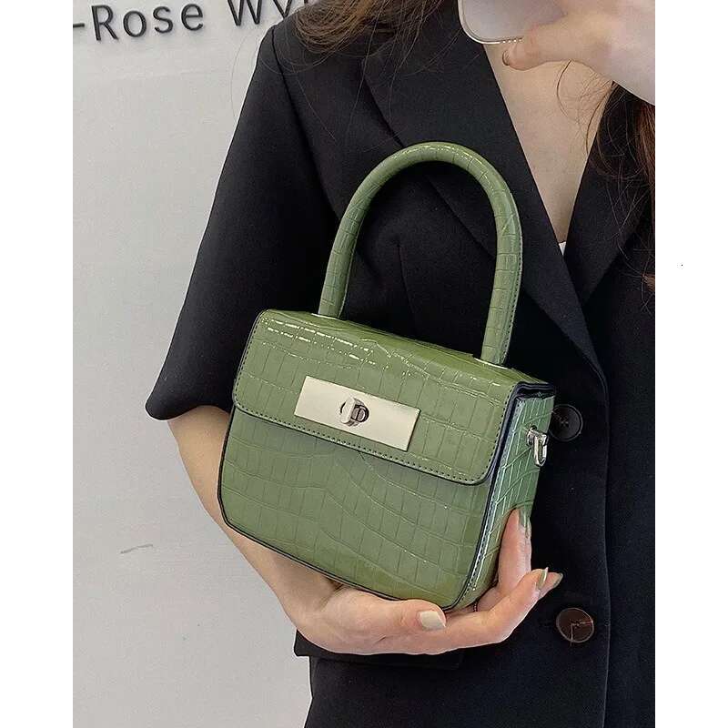 Crocodile Pattern Small Square Women Bag Popular Fashionable Versatile Handbag Niche High-End One Shoulder Crossbody