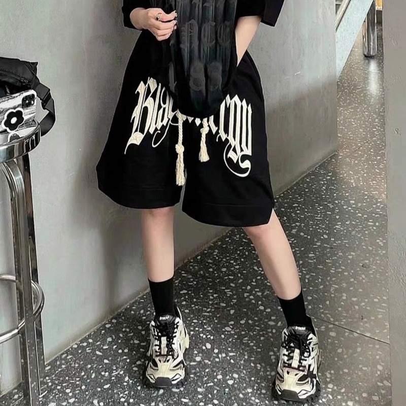 2025 American shorts men's summer high street five quarter pants trendy brand boxing basketball sports big