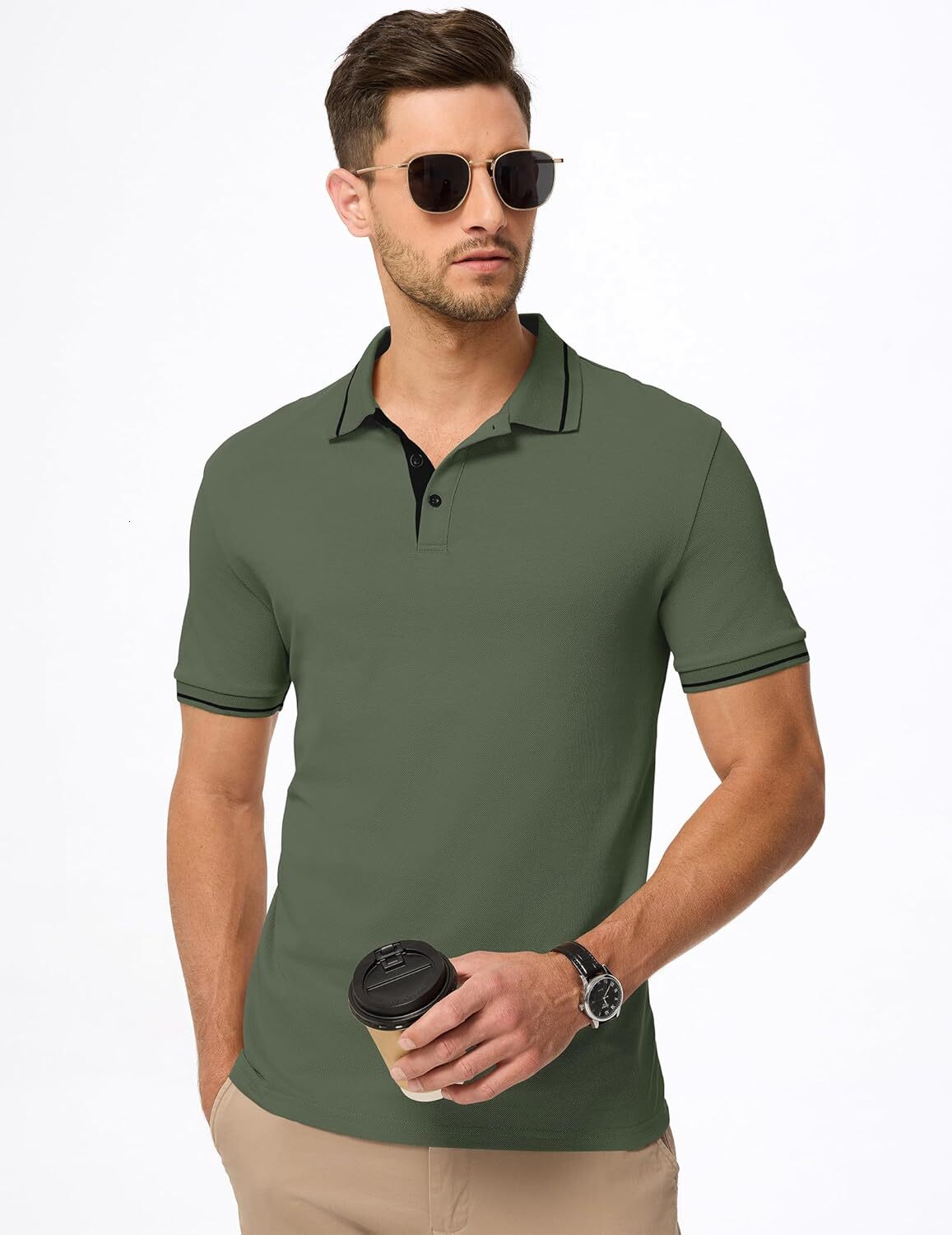 Mens Polo shirt Mens Casual Polo Shirts Classic Button Basic Short Sleeve Cotton Casual tops summer clothes