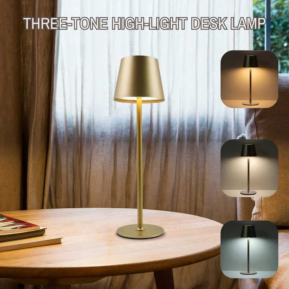 LED touch three-color desk lamp rechargeable desktop night light creative bedside restaurant caf decorative lightingM251125