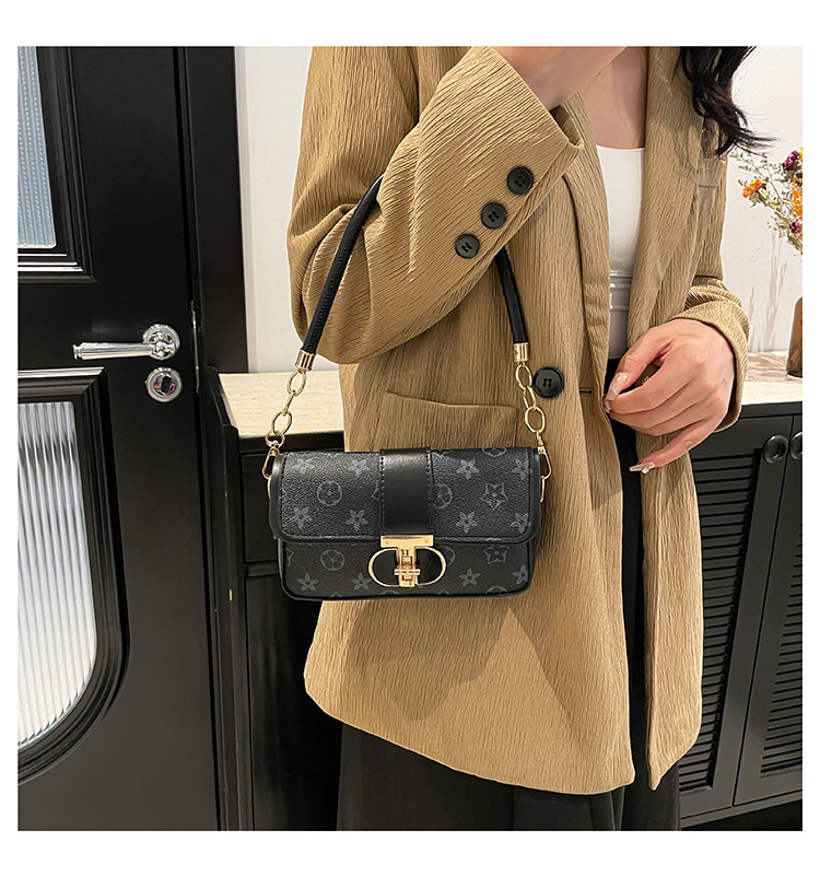 High quality new minimalist design women versatile square bag trendy fashion printed commuting shoulder bag crossbody bag