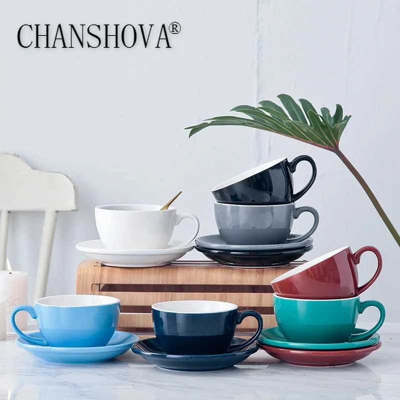 CHANSHOVA-Modern Simplicity Style Ceramic Coffee Cups Set Tea Cup and saucer China Porcelain Mugs 200ml H046 Y251125