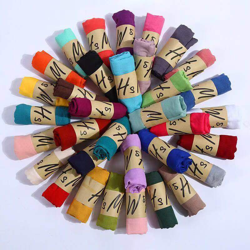 K512 Cotton and Linen Scarf Women's Solid Color Winter High-end Single-color Gift