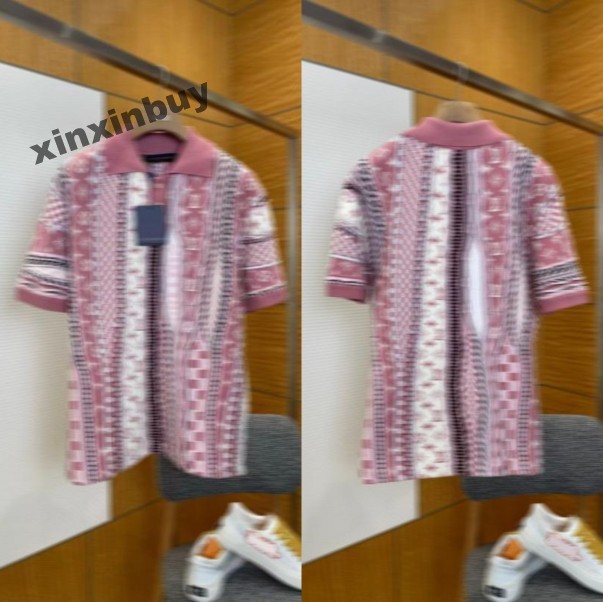 xinxinbuy Men designer Tee t shirt 2026 flower checkerboard letters jacquard long sleeve women white black green blue red S-3XL