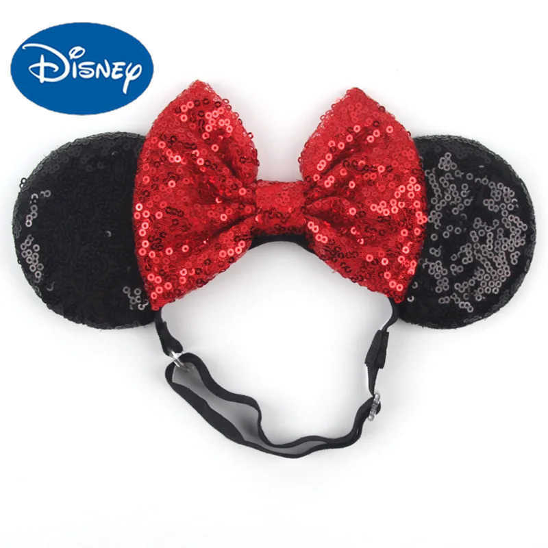 Disney Chic Mouse Ears Adjustable Elastic Headband For Adult And Kids Bow Nylon Hairband Festival Party Cosplay DIY Hair Accessories X250425