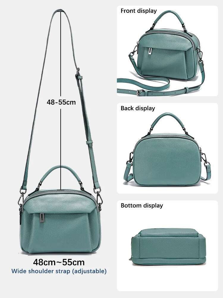 Zency 2025 New Genuine Leather Women's Shoulder Simple Cowhide Ladies Handbag Satchel Bag Female Commuter Shopping Daily Bag