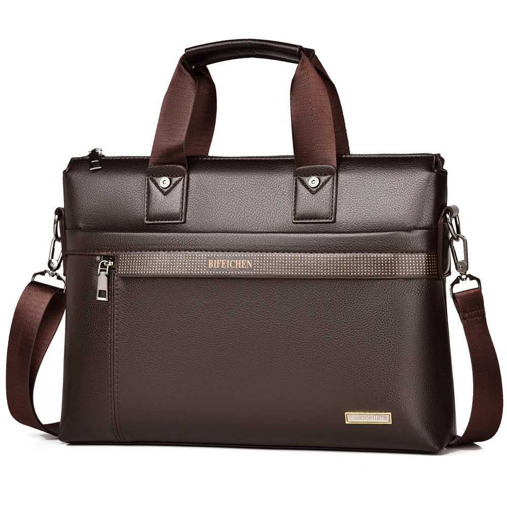 2024 New Brand Men Briefcase Bag High Quality Business PU Leather Shoulder Messenger Bags Office Handbag A4 Document Laptop BagT251125