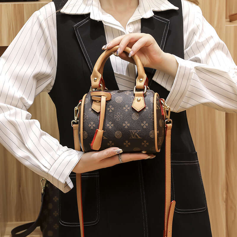 MKF designer free shipping Light luxury genuine leather High quality casual Boston bag versatile classic vintage handbag for woman