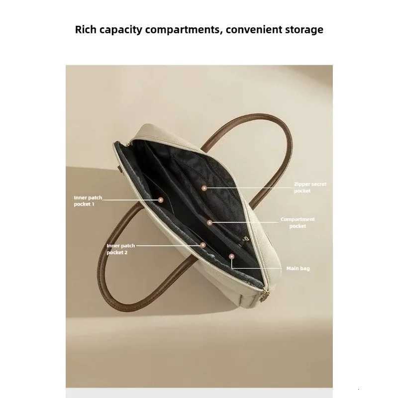 2025 New 156/16 Inch Laptop Handbag - Solid Color Stylish Commuter Business Work Bag Waterproof Briefcase T251125