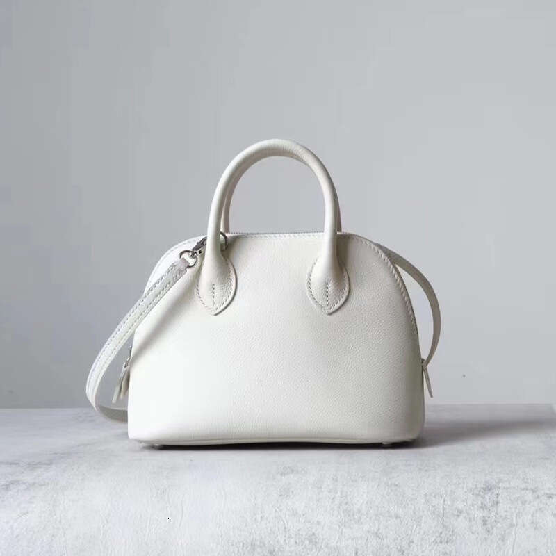 Bolide Half Wax Line High end Head Layer Cowhide Mini Bowling Shell Women's One Shoulder Handheld Crossbody Bag