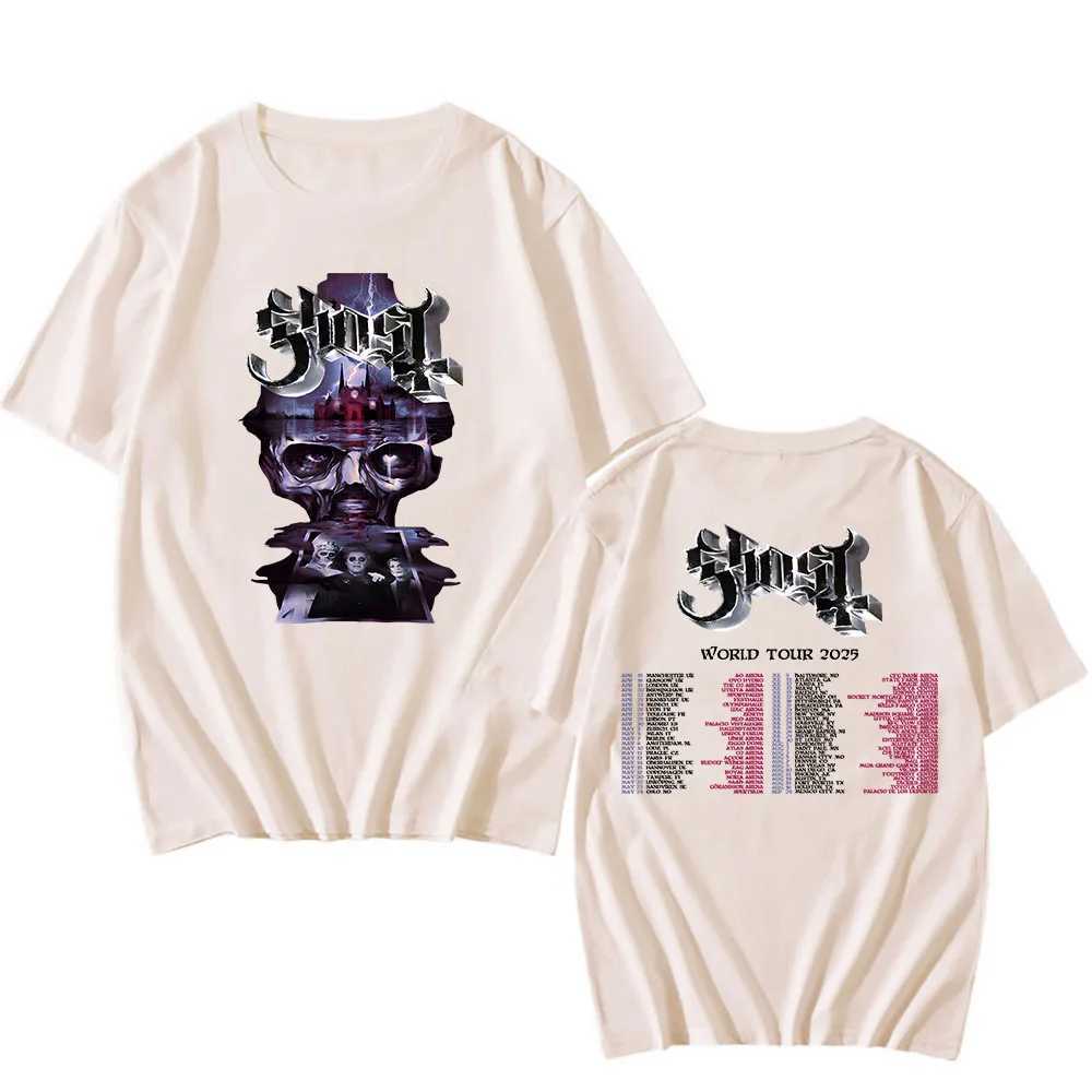 Ghost World Tour 2025 Cotton Soft Short Sleeve O-Neck T-shirt Camisas De Hombre Hip Hop Street Clothing Heavy Heart T-shirt W250425