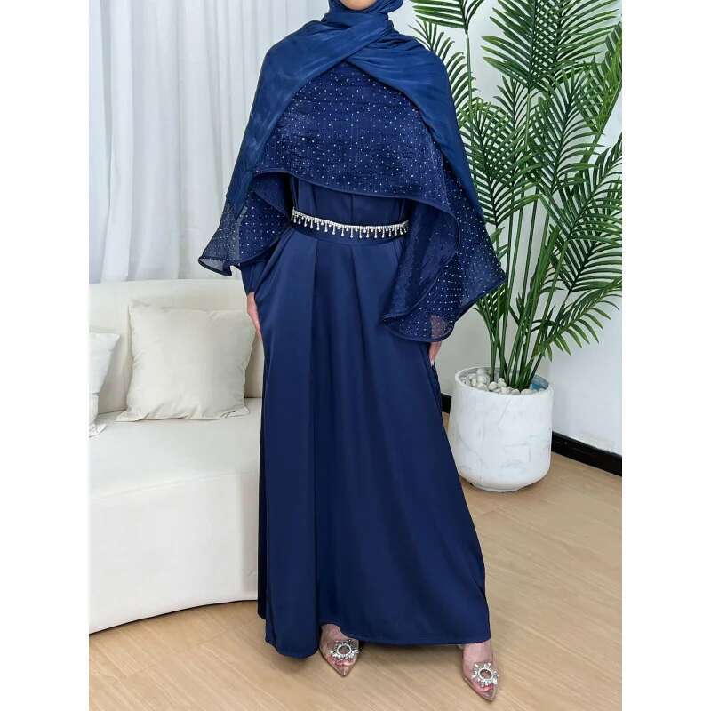 Dongdumaoyi Women S Muslim Clothing Abaya Simple Cloak Robe Starry Dress